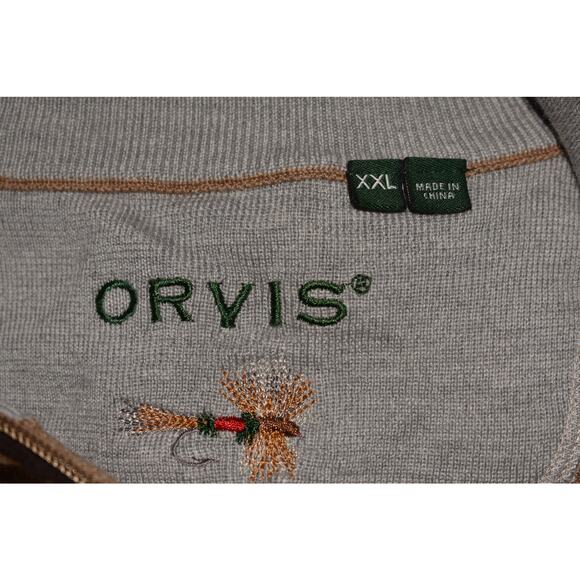 ORVIS $130 Beige Half Zip Wool Pullover Mock Neck Long Sleeves Men's XXL - Picture 4 of 4